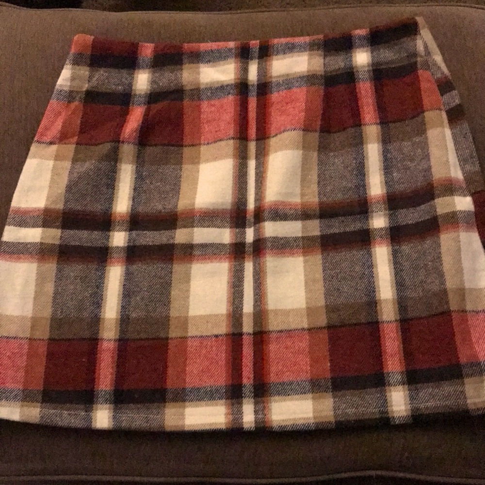 SHEIN Plaid Wool-Mix Skirt